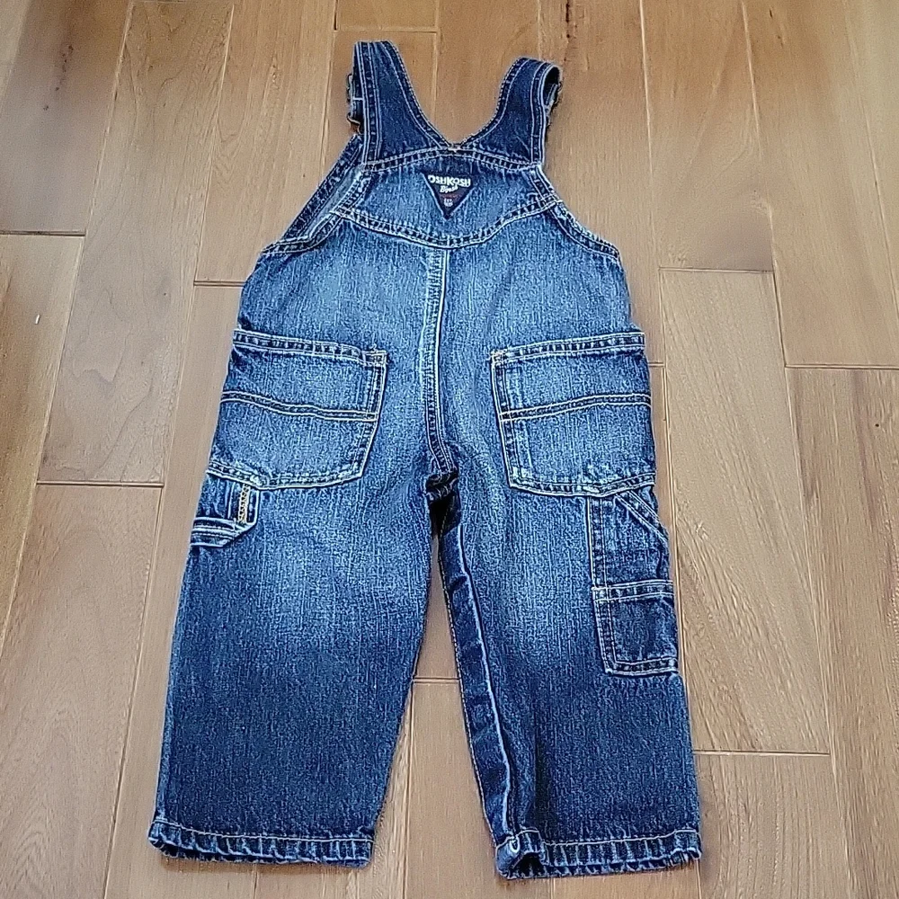 OshKosh Bgosh Kids 12M Denim Overalls‎ Blue Carpenter Utility Bib Dungarees